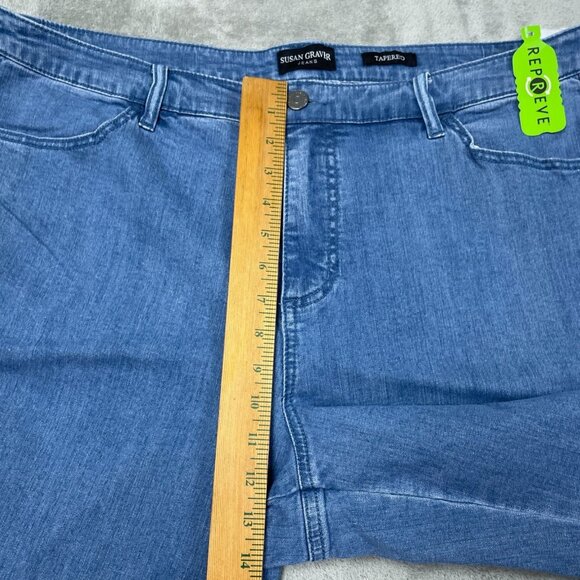 Susan Graver Tapered Stretch Denim Repreve Jeans Medium Wash (28”) a1556 - Picture 4 of 11